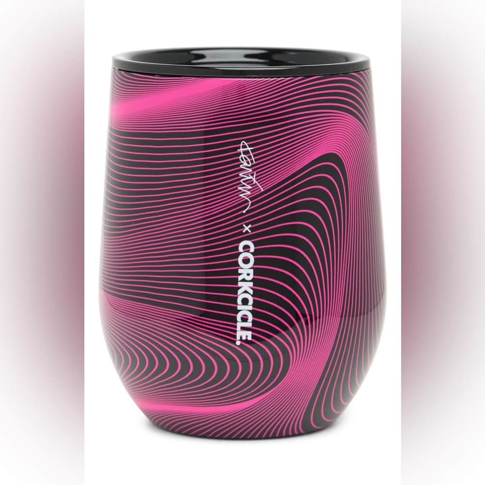 Corkcicle x Karim Rashid Stemless 12 oz. Wine Tumbler with lid in Chillwave